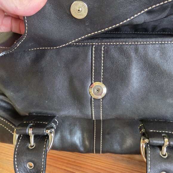 Vintage Coach Hampton Soho Black Leather Tote Bag Purse Satchel - Picture 7 of 15